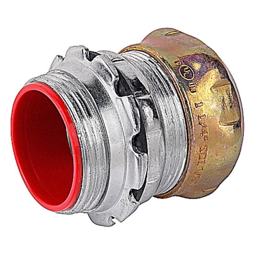 Steel City TC713AN-RT Insulated Compression Connector, 1 in Trade, Steel, Zinc Plated
